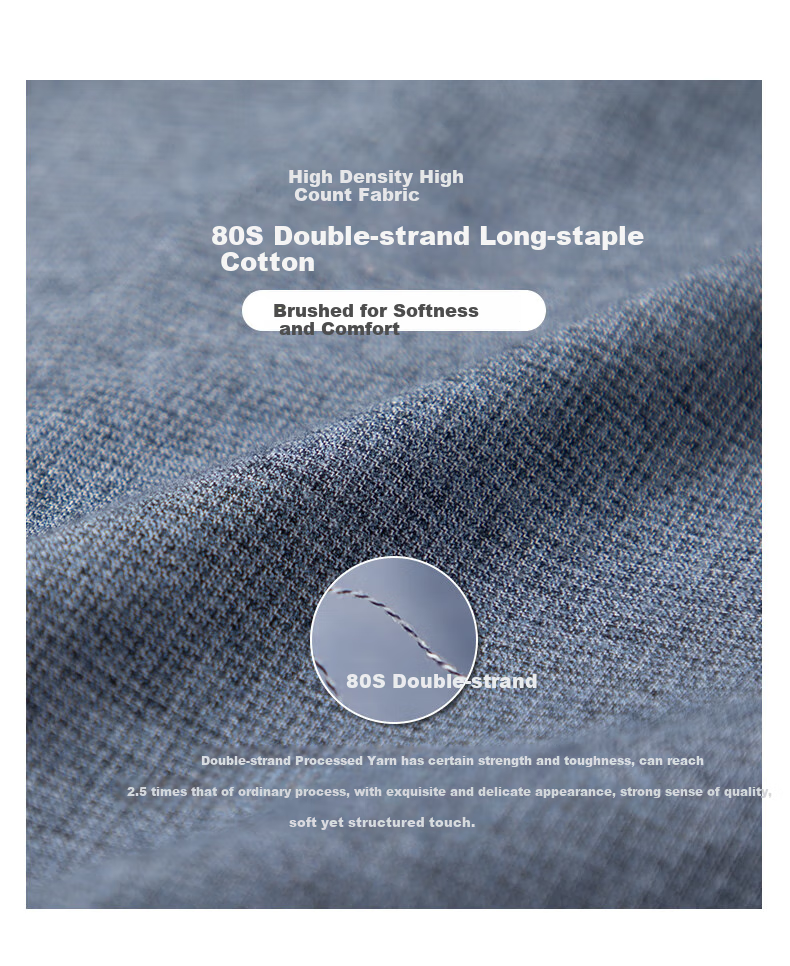 BLACKMONDAY [80-Count Long-Staple Cotton] Pure Cotton Long-Sleeve Shirt for Men, Spring And Autumn Season, All-Cotton Wrinkle-Free Casual Business Shirt for Me 2