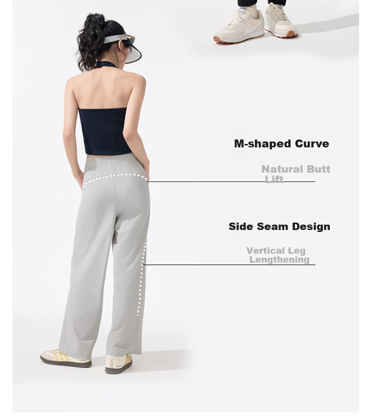 Beneunder Wide-Leg Pants, Casual Trousers for Women, Sports Ice Silk Sun Protection Long Pants, Loose Fit Spring And Summer Soft Support, New Style AL844, Size 25 12