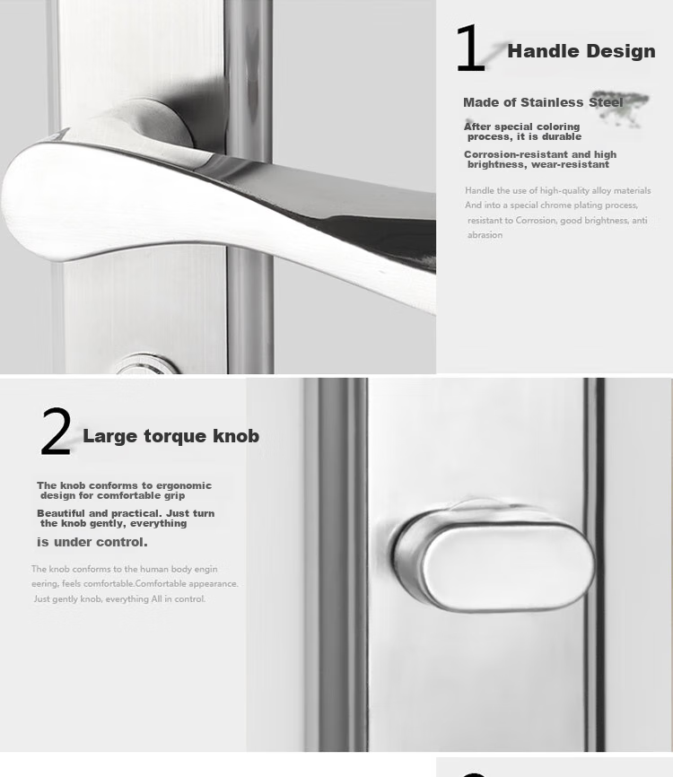 BLOSSOM Handle Lock, Interior Door Lock, Bedroom Wooden Door Lock, Brass Core Single Latch Door Lock, 5040-221 8