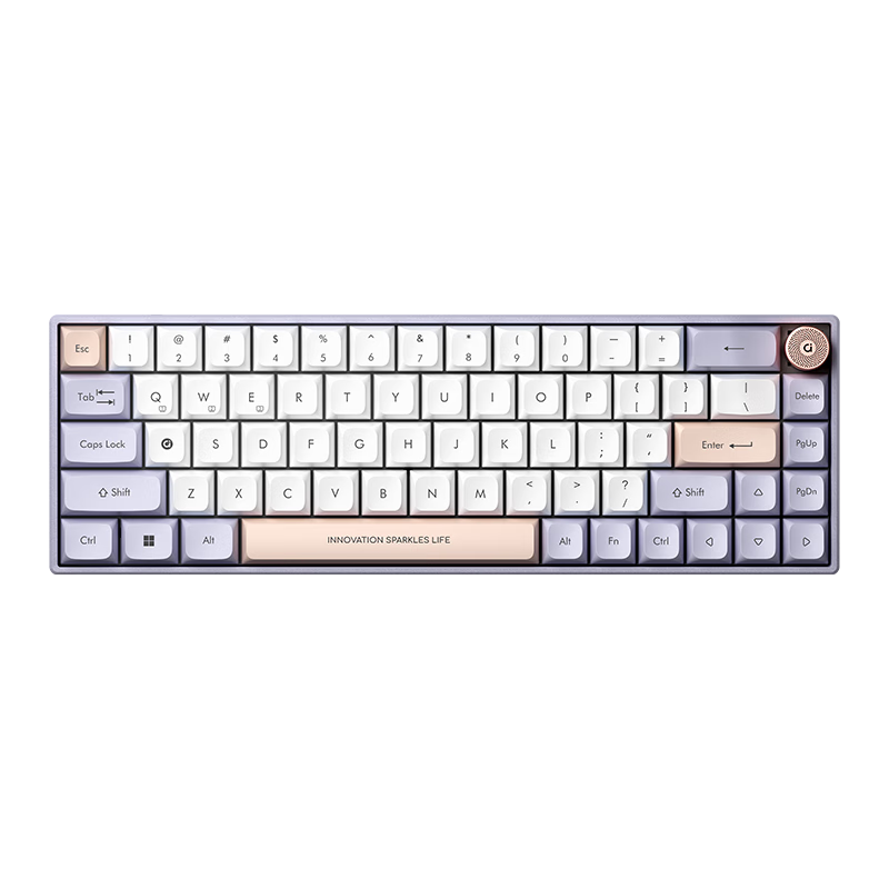 Huashuoadou Fragrant Mechanical Keyboard, Bluetooth And Dual-Mode Wireless Gaming Keyboard, Aluminum Alloy Body, PBT Thermal Transfer Keycaps, Multifunctional Fragrant Knob, Iris Purple