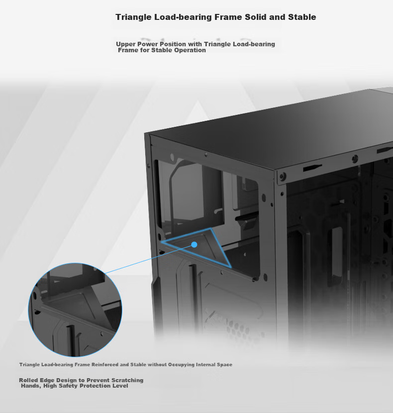 BUBALUS Reibo Black Desktop Computer Tower Case (Supports ATX Motherboard, Supports Optical Drive, Compatible with Multiple Hard Drives, Long Graphics Card Support, Cable Management on The Back, USB 3.0) 7