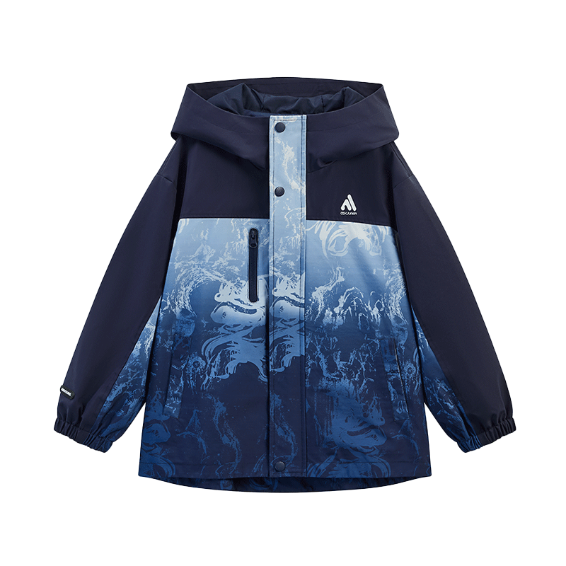 ASK JUNIOR Kids' Jacket Boys' Spring Traditional Chinese Style Outdoor Mountaineering Windproof Coat Navy Blue 130 12