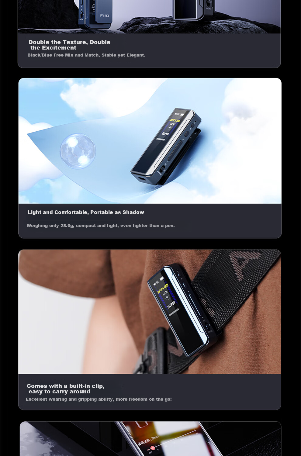 FiiO BTR13 Bluetooth 5.1 Decoding Headphone Amplifier with Microphone, Compatible with Computer Desktop Tablet Mobile Phone Speakers Sound Card Universal Black Decoder 16