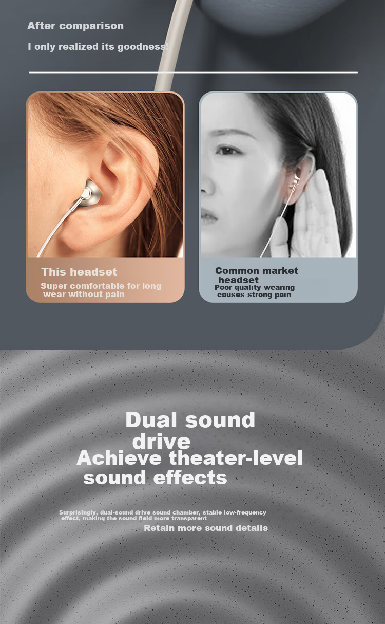 YOMO [Original Sound Version] 3.5mm Interface Headphones Round Plug Wired Headphones for Gaming And E-Sports Compatible with Apple, Huawei, Vivo, Xiaomi, OPPO Phones - White 7