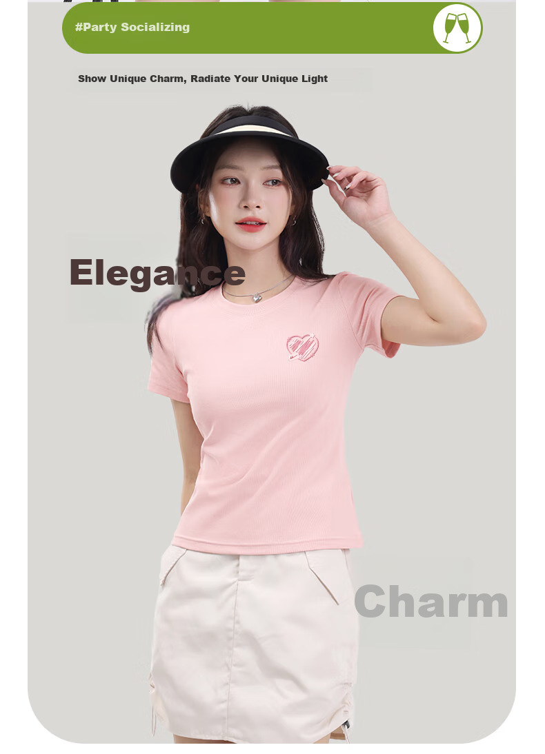 Warrior Women's Slim Fit Short Sleeve T-shirt 2025 Summer Round Neck Tight-fitting Top Fashionable All-match Hot Girl Women's Clothing 6