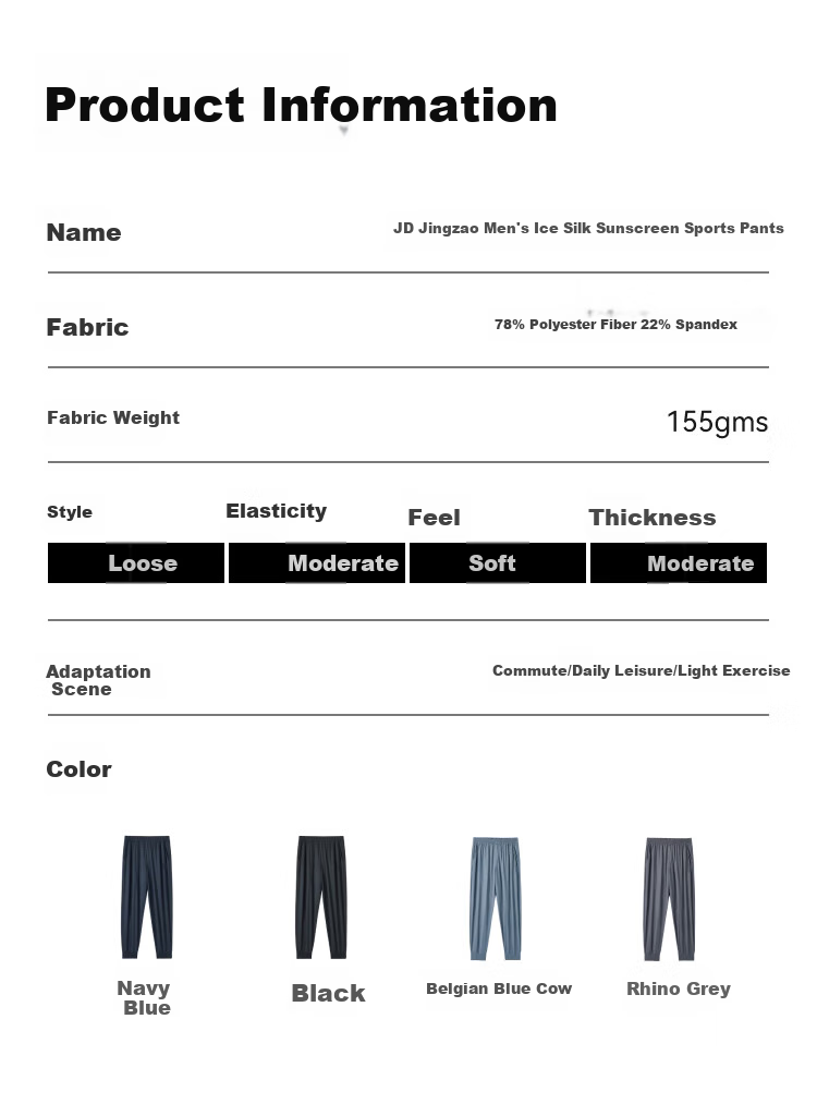 JD Original Men's Quick-Dry Sports Pants, Casual Trousers, Spring And Summer Men's Running Fitness Breathable Sweatpants, Training Pants for Men, Gray 2XL 30