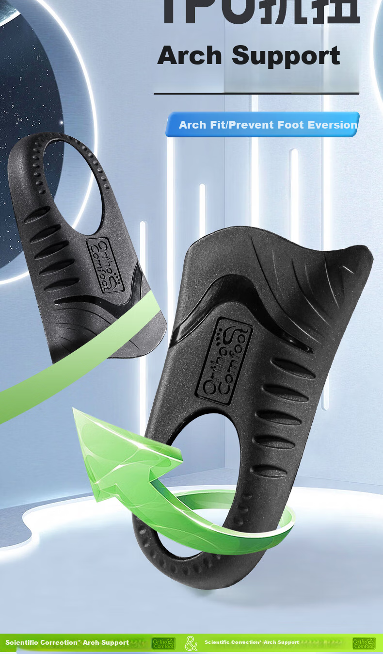 Maigaole Boost Popcorn PU Orthotic Insole, Arch Support for Flat Feet, Pressure Relief for Prolonged Standing, Size 41-42 7