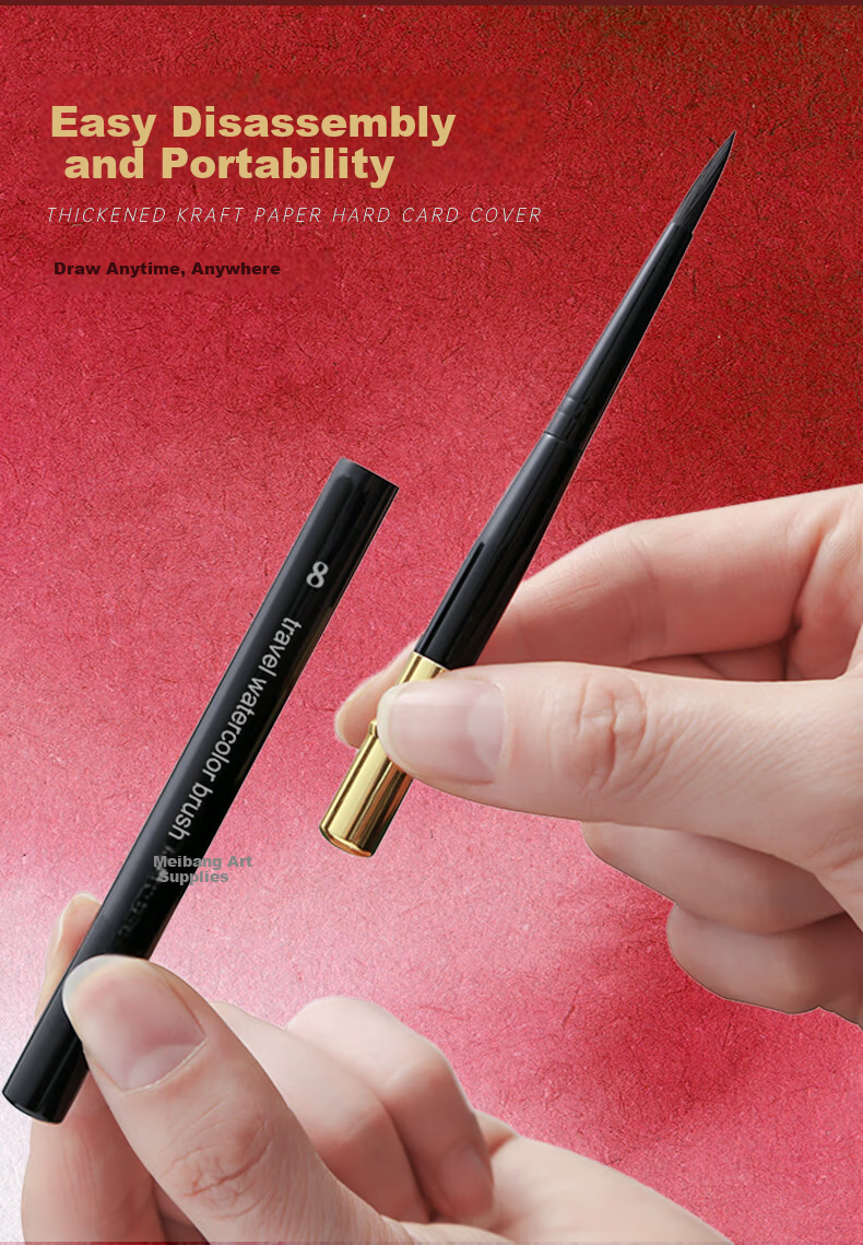 BGI-WAPM Black Swan Watercolor Brush Travel Set Digital Oil Line Pen Calligraphy Brush Portable Tool Gouache Brush Art-Specific Nylon Tip Watercolor Brush #2 Beauty Education Tool 3