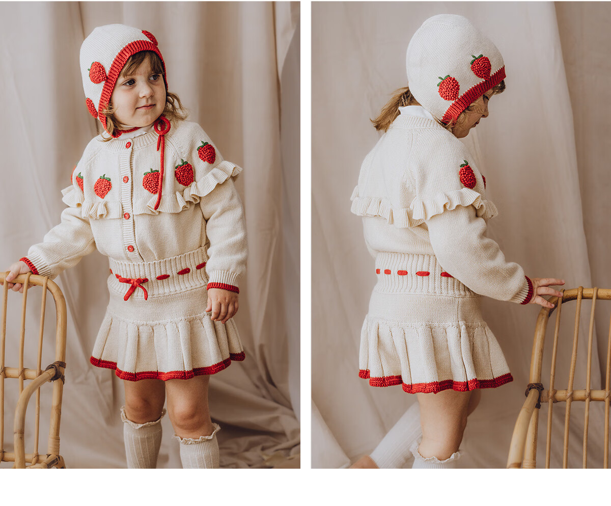 Happyology UK Hand-Embroidered Sweater Kids Baby Girls Autumn Winter Coat Knitwear 6