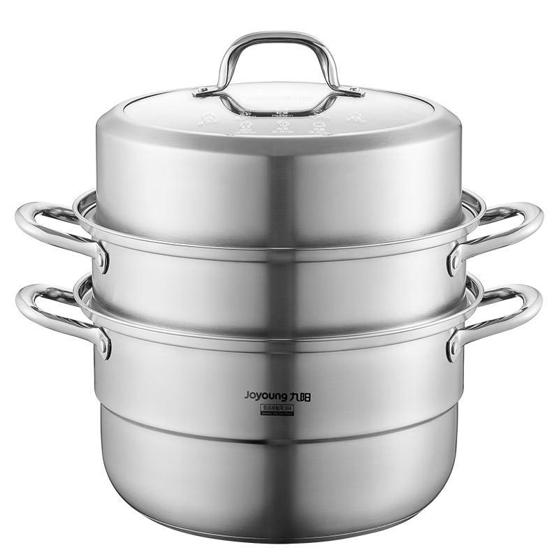 Joyoung 32cm 304 Stainless Steel Three-Layer Multifunctional Steamer Pot for Gas Stove Cooking and Steaming