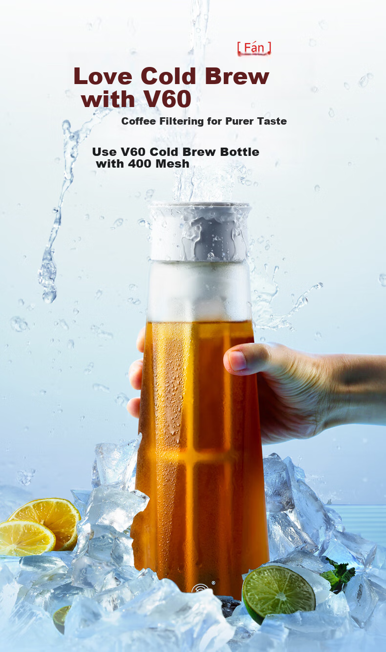 Hero Fanjing Cold Brew Bottle, Cold Brew Coffee Maker with Filter, Cold Water Pitcher, Tea Infuser, Cold Brew Ice Drip Pitcher, Diamond Mirror Versio 2