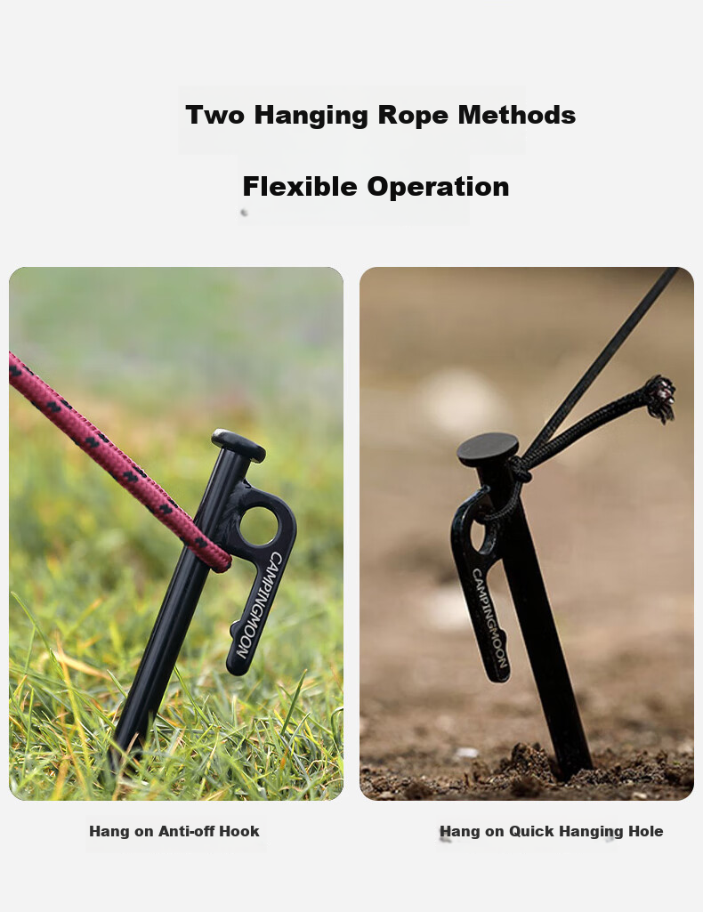 Campingmoon Tent Stake, Windproof Peg, Tent Anchor [T15], 15CM Carbon Steel Ground Stake, Single Piece 6