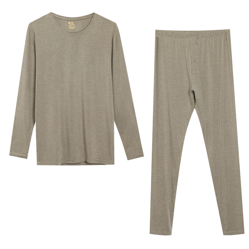 Hodo Home Modal Autumn Men’s Thermal Underwear Set Camellia Moisturizing 7A Antibacterial Base Layer