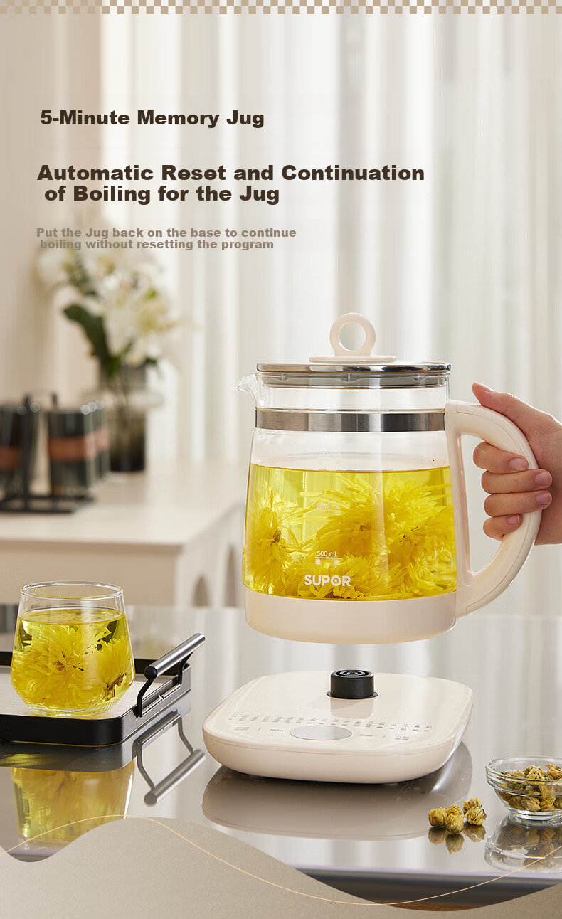 SUPOR Health Pot 2.9L SW-29YQ30 Glass Herbal Tea Kettle Electric Water Boiler Titanium Health Kettle 11