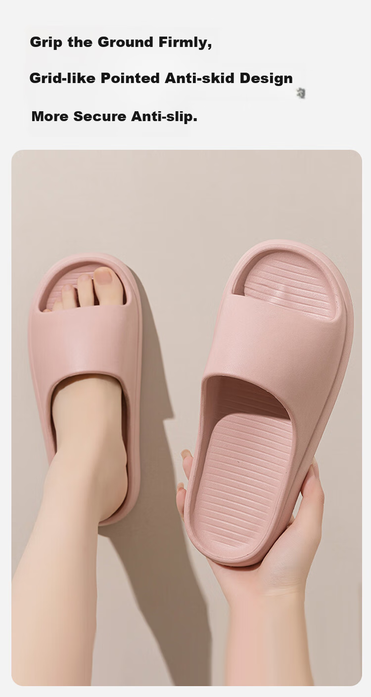 XGGC Men's Slippers, Summer Home Indoor Sandals, Bathroom Shower Non-Slip EVA Couple Slippers, Pink, Size 36-37 7