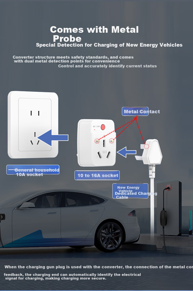Delipow 10A to 16A Socket Converter, Overload Protection, Suitable for Air Conditioners, Water Heaters, New Energy Vehicles, Heater Fans, High Power, Cars 4