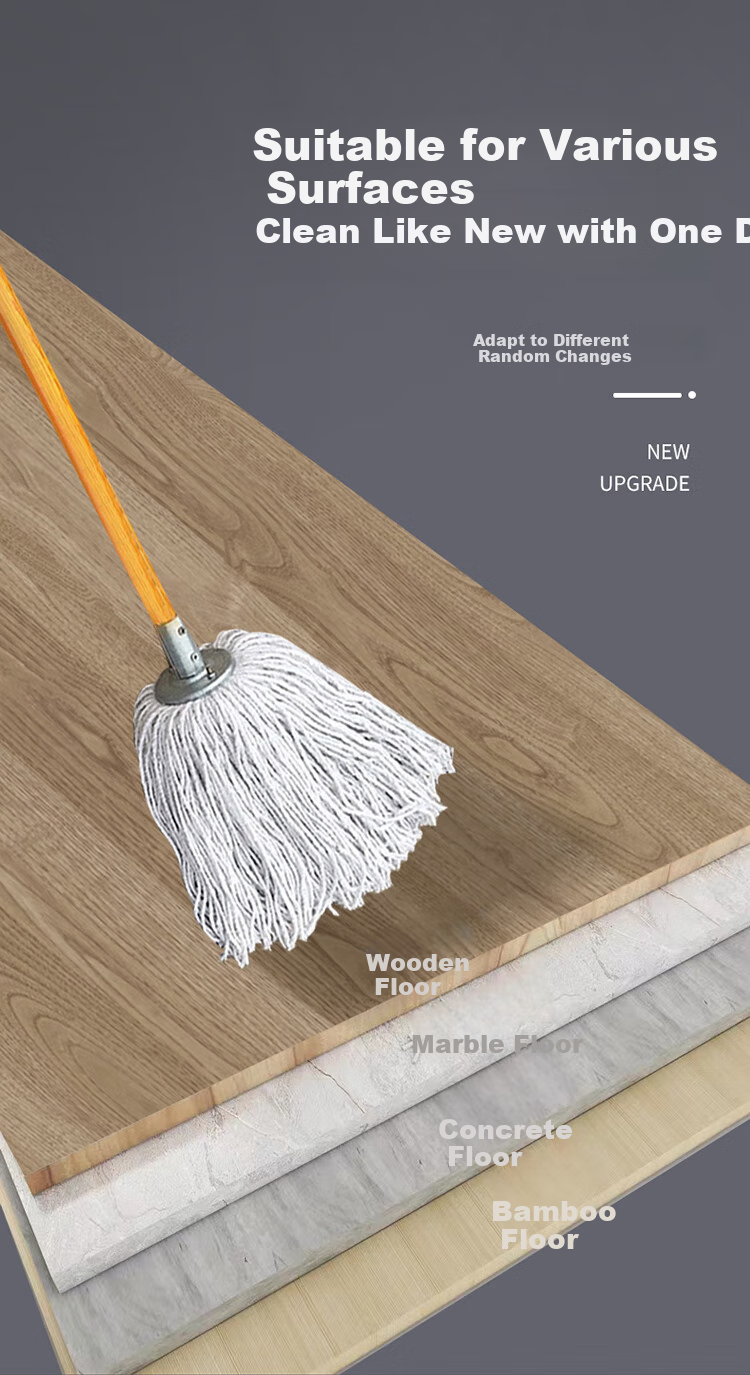 CIRY Cotton Yarn Mop, 50CM Twist-Wringing Mop, Self-Wringing Mop with Lock, Rotating Lazy Mop, No-Hand Cleaning Floor Cloth Mop 7