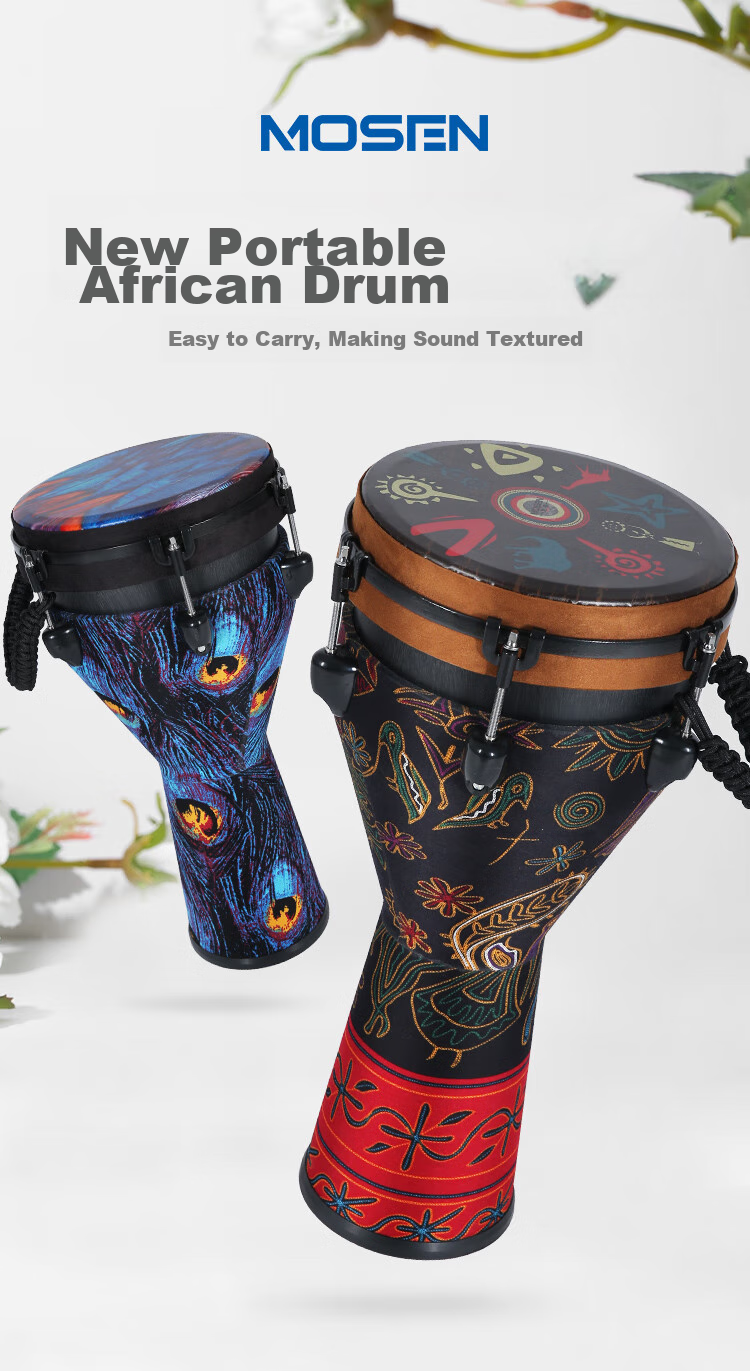 MOSEN 10-Inch Professional African Drum, Carbon Fiber Material Lijiang Hand Drum, Adjustable Tuning Fashion Style Starry Sky Patter 1