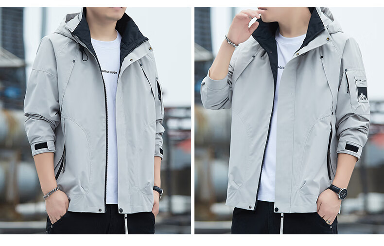 ROMON Men's Jacket Autumn Winter Business Casual Soft Comfortable Executive Windproof Outdoor Sports Hooded Coat V6 Military 4X 9