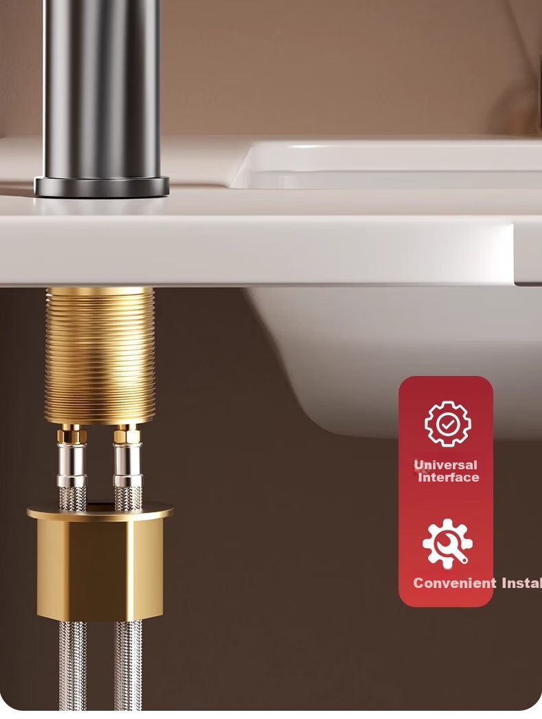 WUZORY [Germany] Washbasin Faucet, Hot And Cold Water Two-In Bathroom Sink, Face Basin, Washbasin Faucet 20