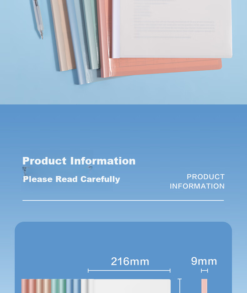 Deli 10 A4/9mm Sliding Bar File Folders, Triangular Bar Design, for Students' Exam Papers, Resumes, Reports, Business Meetings, Document Storage, Morandi Color Series PP654 14