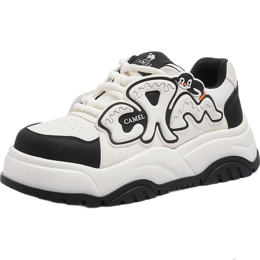 CAMEL Classic Casual Lightweight Thick-Soled Women's Sneakers L25A202143 Off-White/Silver Size 37