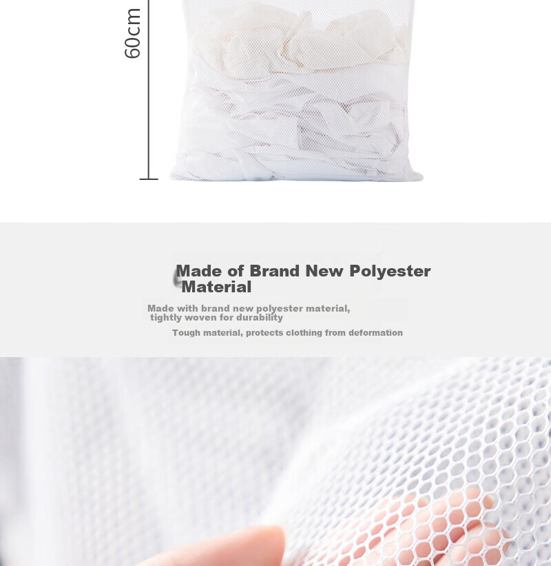 CHAHUA Laundry Bags, Underwear Washing Bags, Bra Cleaning Mesh Bags, 50*60cm, Pack of 3, Anti-Tangling And Wear-Resistant 2