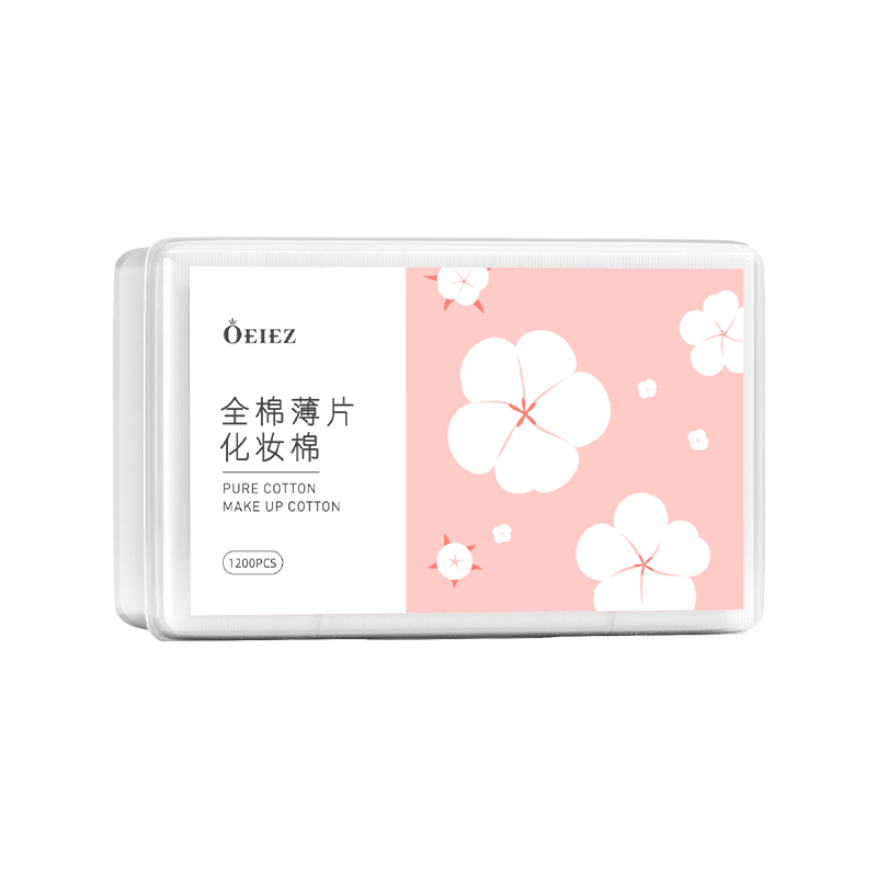 Oeiez Wet Compress Cotton 100% Pure Cotton Makeup Removal Pads Thin and Water-Saving Facial Cotton 1200 Pieces*1 Box