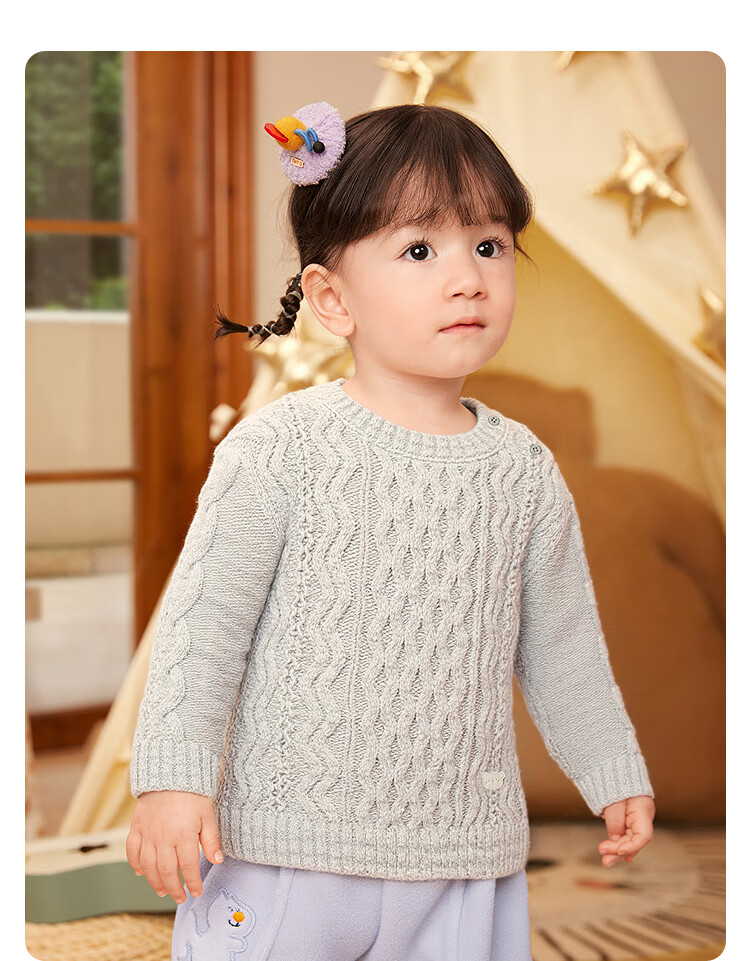 BALABALA balaOne Girls' Sweater 2025 Winter Cable Knit Pullover Boys' Baby Knitwear 208425103206 1