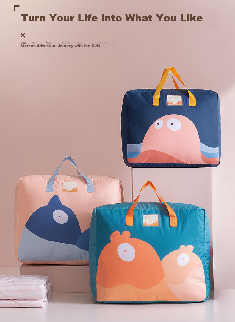 Kelianghuizi Kindergarten Quilt Storage Bag, Student Bedding Cotton Quilt Bag Oxford Cloth Luggage Bag Packing Bag, Orange 54 Liters 9