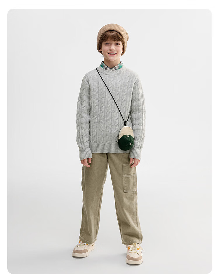 Balabala BalaOne Kids Sweater Boys Girls 2025 Winter Cable Knit Pullover 208425103211 9