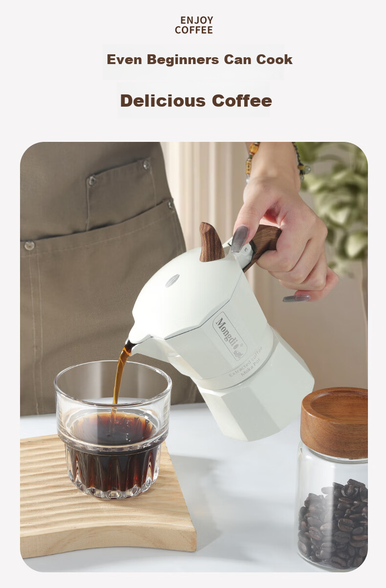 Mongdio Moka Pot with Dual Valves, High-Pressure Pour-Over Coffee Maker, Home Italian Espresso Machine, Black, 90ml for Two Servings 7
