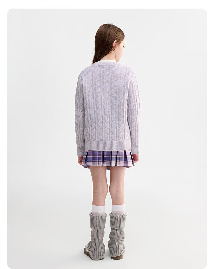 Balabala BalaOne Kids Sweater Boys Girls 2025 Winter Cable Knit Pullover 208425103211 5