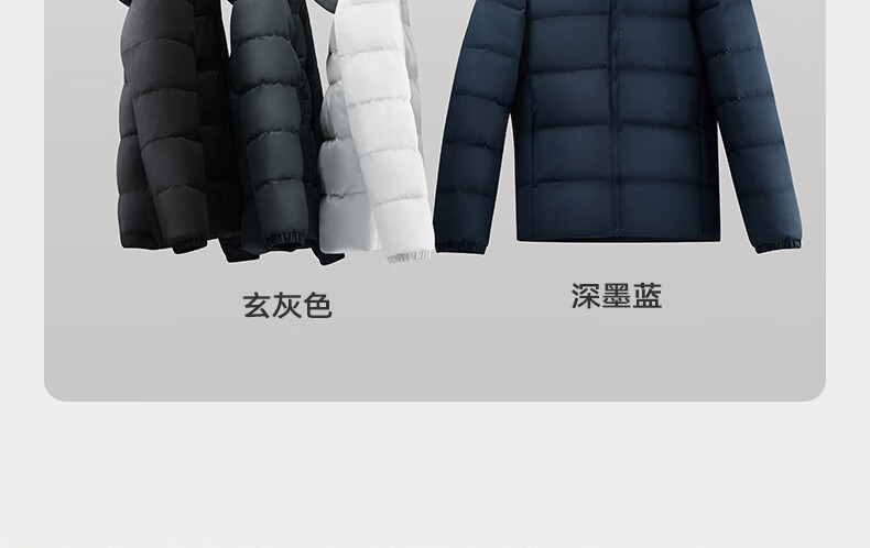 361° Men's Autumn Winter Three-Proof Short Hooded Sports Casual Warm Down Jacket 652544304-4 5