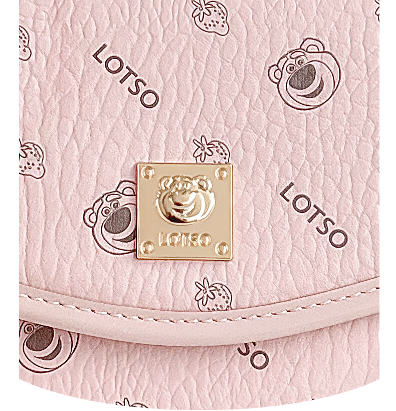 Disney Women's Luxury Niche High-End Crossbody Bag Commuter Strawberry Bear Bag Birthday Gift Pink with Pendant 2