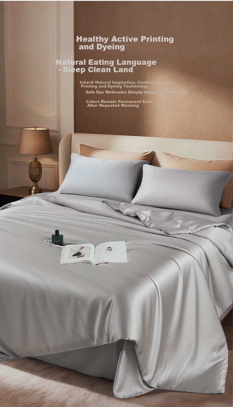 Bravo Fuanan Four-Piece Bedding Set, 100-Count Long-Staple Cotton Sateen, High-End Luxury Wedding Pink Bedding, 230*229cm 8