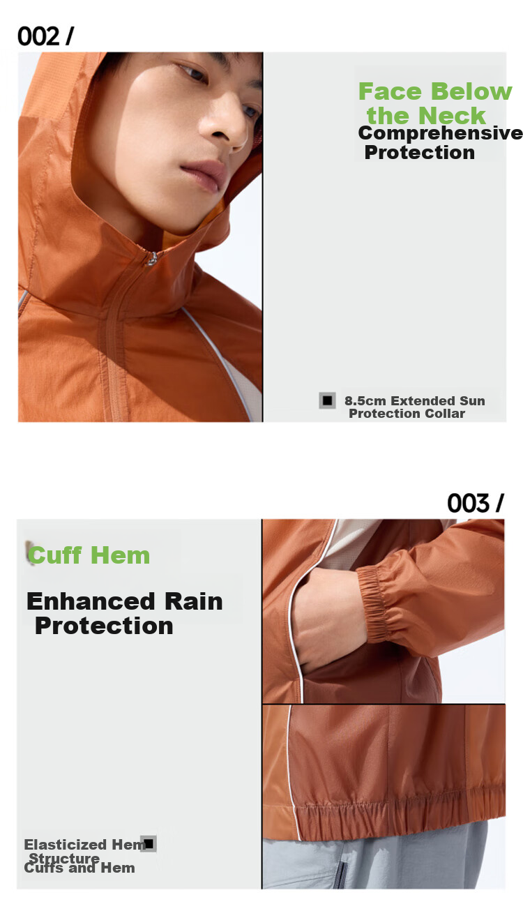 Beneunder Sun Protection Jacket for Men, Lightweight UV-Resistant Water-Repellent Outdoor Fishing Coat TS007 Moonlight Blue L 13
