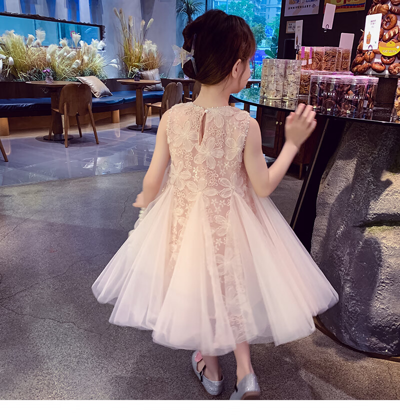 MIMIHELLO Girls Summer Dress 2025 New Fashionable Children's Mesh Princess Vest Dress for Little Girls 10
