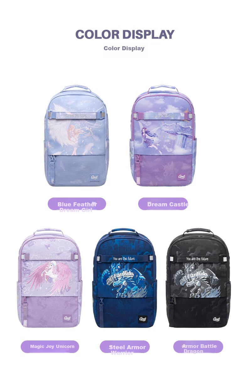 Gmt for Kids Elementary And Middle School Students Backpack, Children's Spine-Protecting Double Shoulder Bag, Large Capacity Backpack for Grades 4-6, Gift for Girls, Unicorn Desig 7