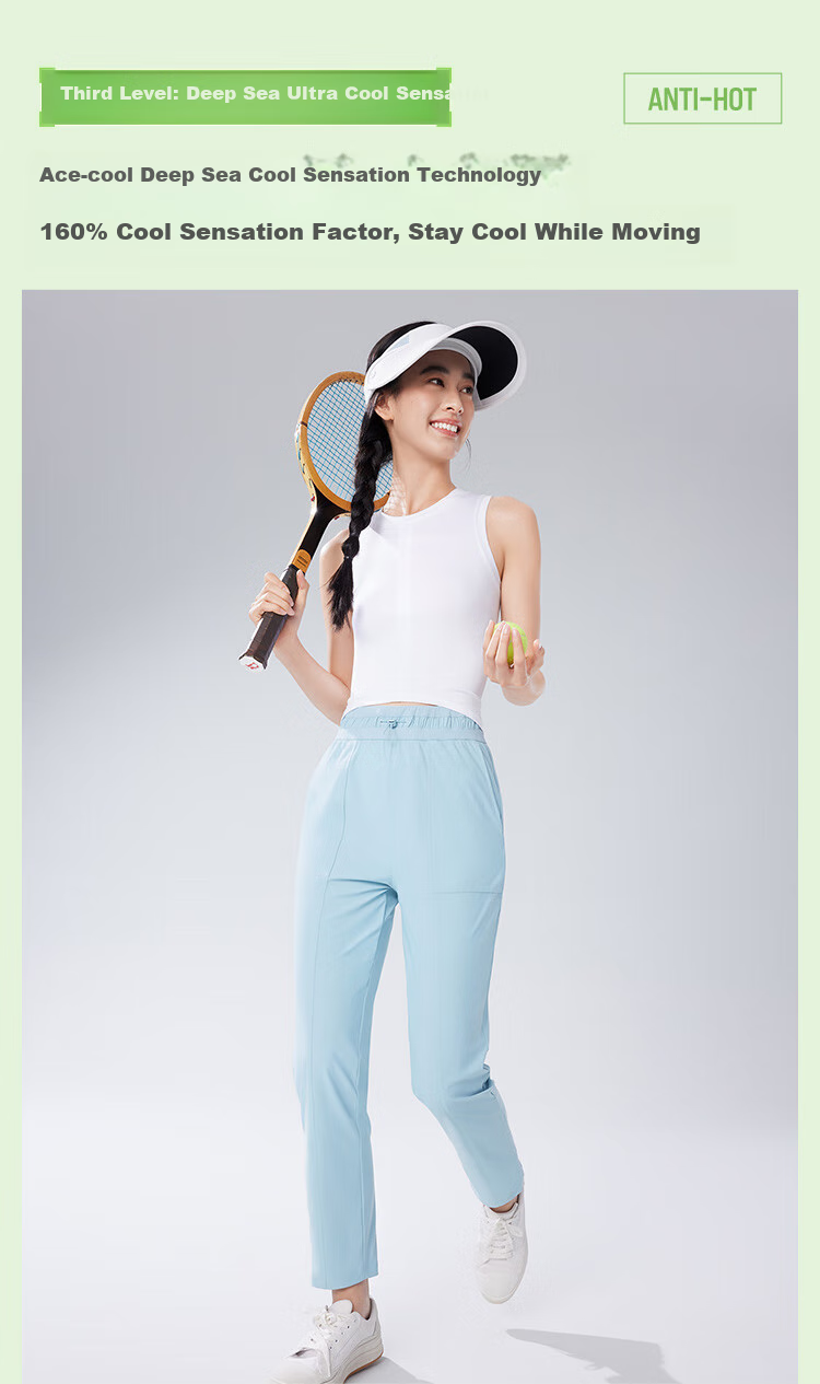 Beneunder Women's Wide-Leg Casual Sports Pants Quick-Dry Breathable Sun-Protective Loose Long Pants AL001 1