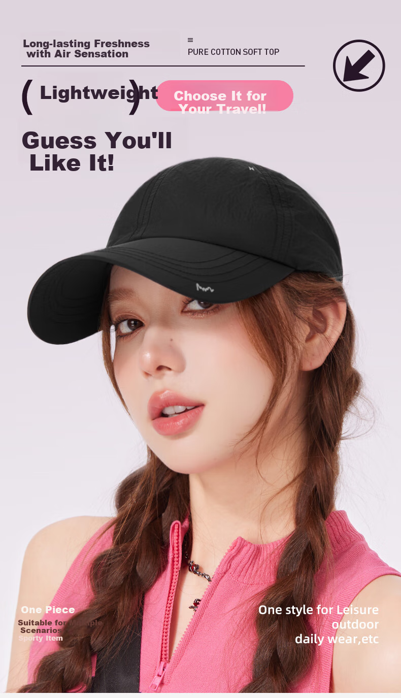 CACUSS Women's Duckbill Cap Summer Outdoor Sports Breathable Sunshade Baseball Cap Lightweight Water-Repellent Sun Protection Hat - Lan Grey 1
