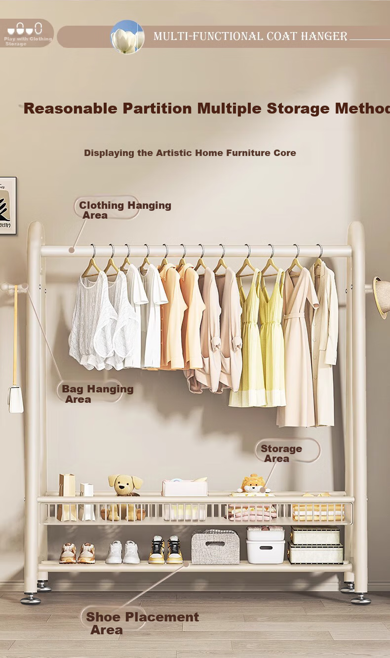 Quanpinwu Floor-Standing Coat Rack, Bedroom-Specific Drying Rack, High-End Storage Rack, V-Shaped Single 150 2