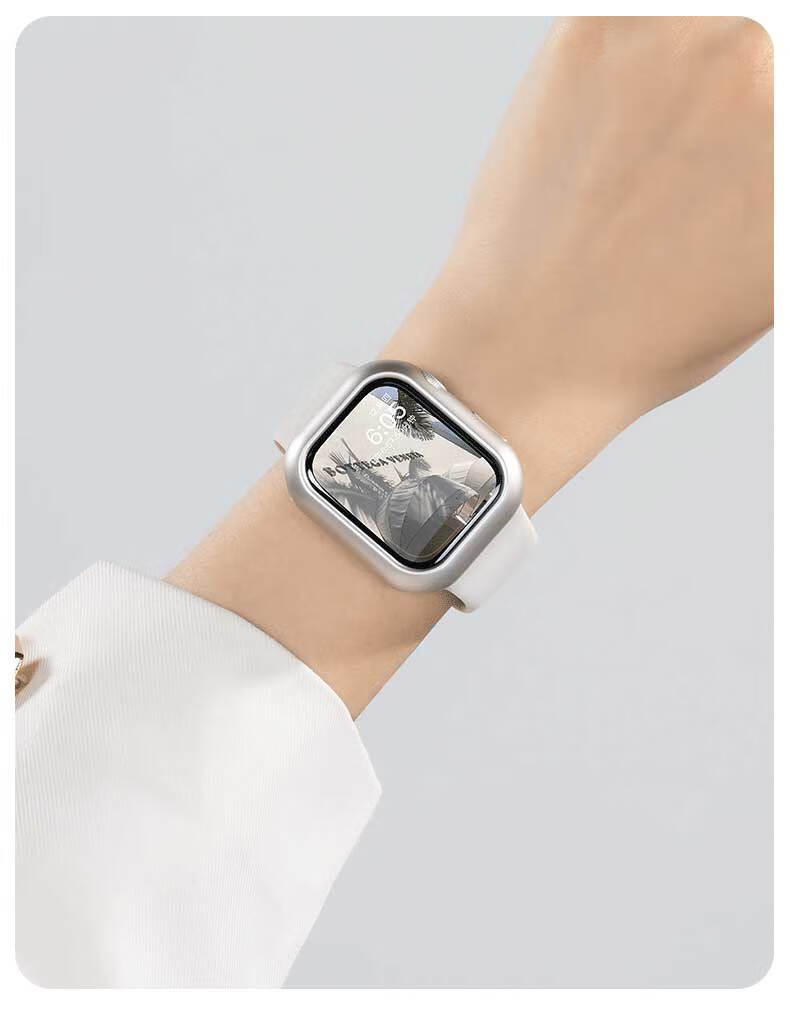 Iboann Transparent Bumper Hard Case Protective Cover for Apple Watch Series 11/10 42mm, Shockproof Hollow Frame Half-Wrap Shell 14