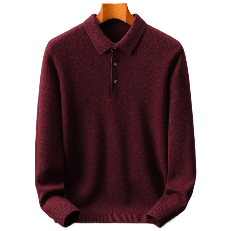 Antonio 600g Heavyweight Thickened 100% Wool Sweater Business Casual Men's Polo Shirt Autumn Winter Thick Knitwear