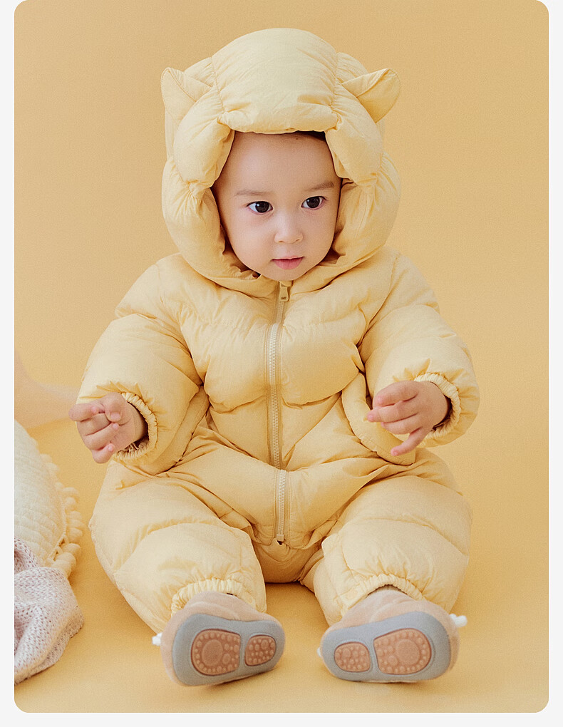DAVE & BELLA Newborn Down Jumpsuit Autumn Winter Waterproof Romper for Baby Girls and Boys 3
