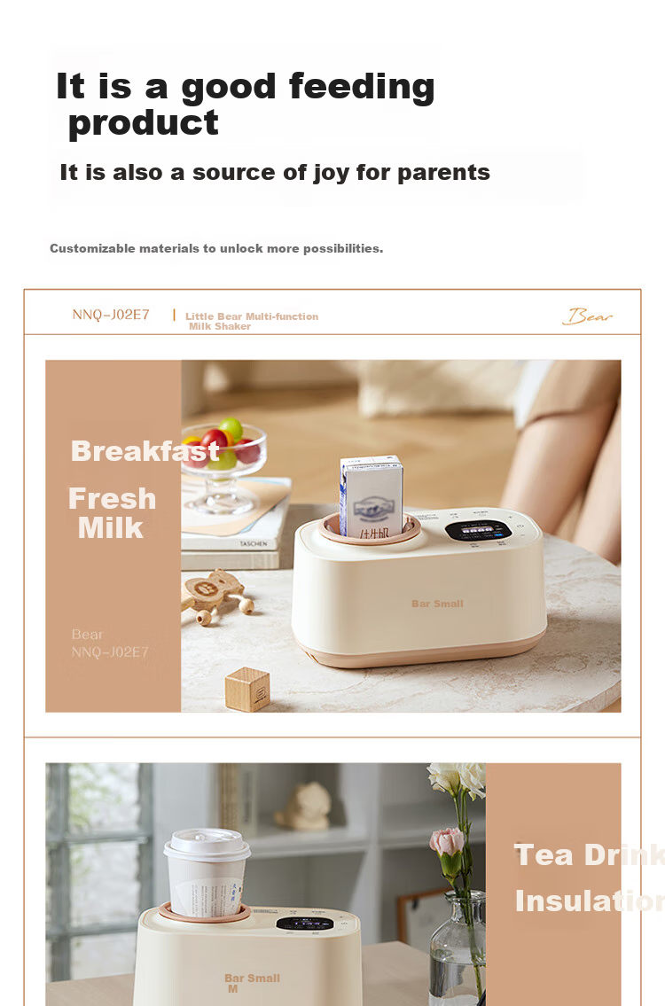 Bear Milk Shaker And Warmer, All-In Baby Automatic No-Water Milk Heating/Insulation/Defrosting Four-In J02E7 26