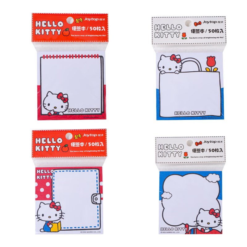 Joytop Hello Kitty Officially Licensed Kitty Cat Memo Pad Cute Office Stationery Sticky Notes Adorable Cat Shape