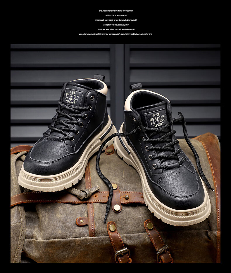 MEXICAN Autumn Winter Warm Men's Martin Boots Work Shoes Casual Snow Boots Black Fleece Lined Size 41 10
