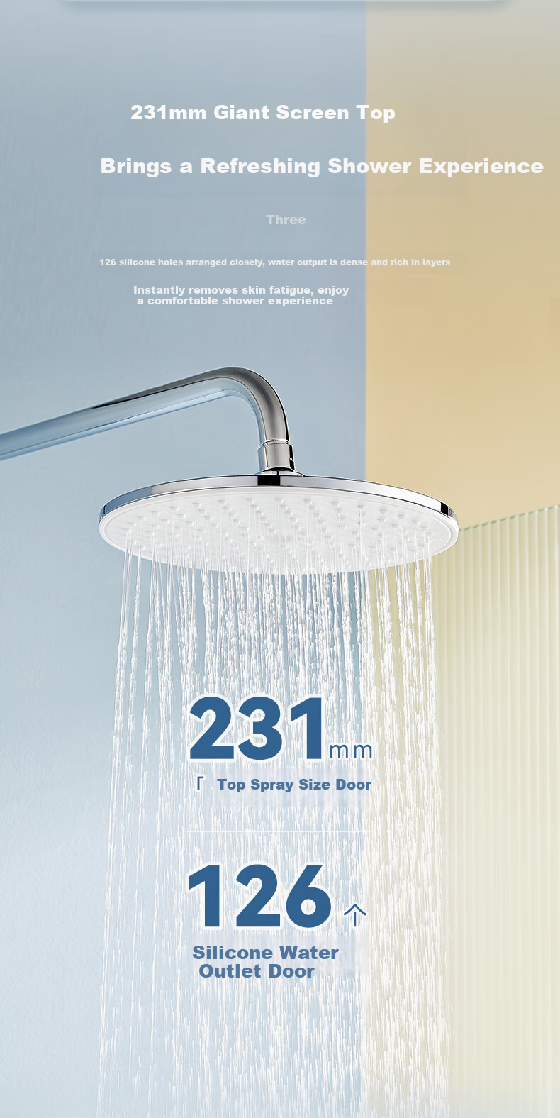ARROW Shower Head, Brass Body, Pressure-Boosting Handheld Top Spray [Renovation Subsidy 15%] 5