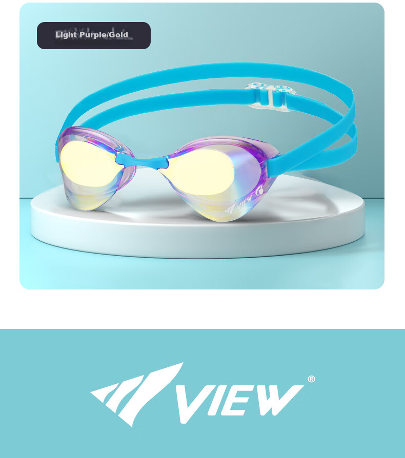 View Competition Swimming Goggles, Waterproof And Anti-Fog Coated, for Men And Women, Professional Swimming Race Small Shell V121VOY 14